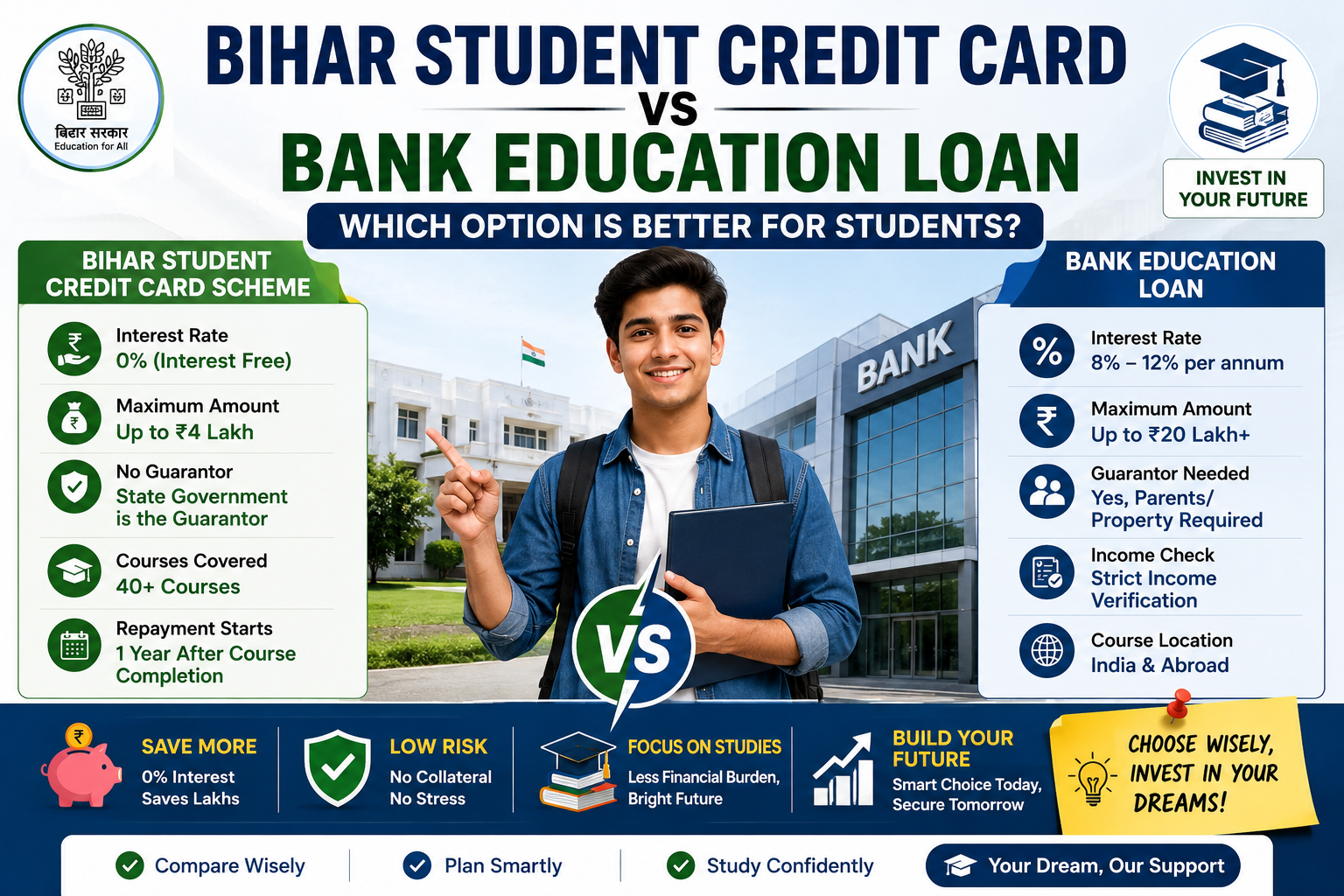 Bihar Student Credit Card vs Bank Education Loan: Which Is the Better Choice?